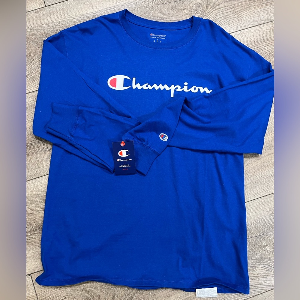 Champion Royal Blue Long-sleeve T. New with tags.